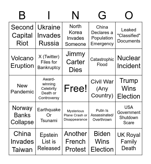 2024 Bingo Card