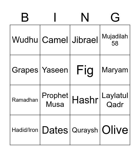 Bingo Card