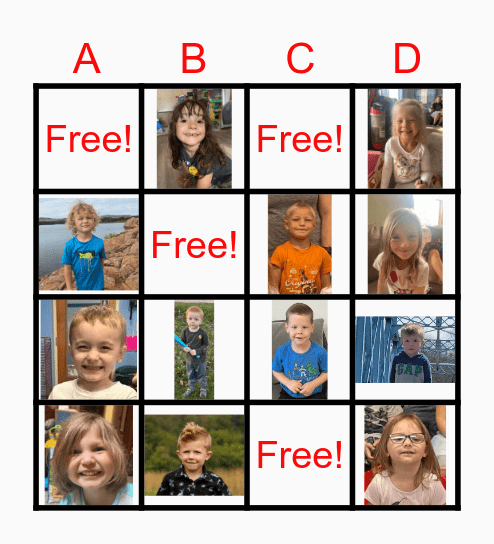 Friendship Bingo Card