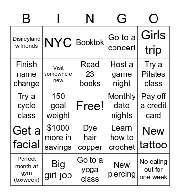 2024 Bingo Card