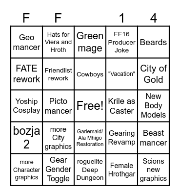 JP Fanfest Bingo Card