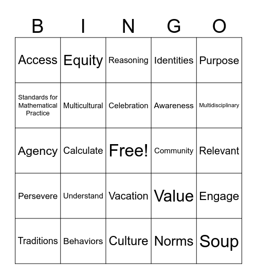 CRMT Bingo Card
