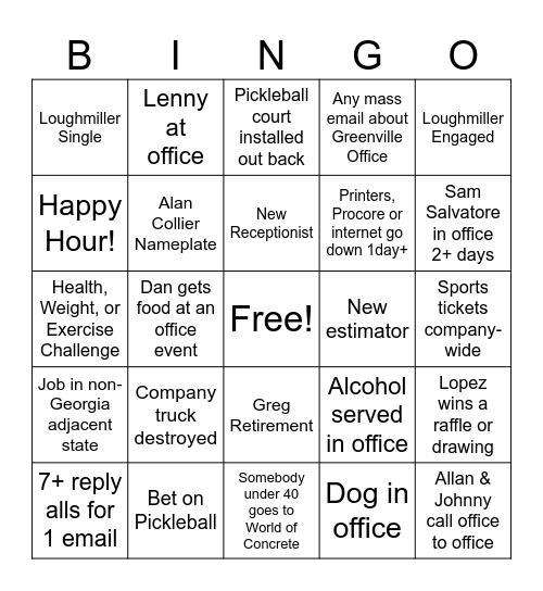 2024 Precision Bingo Card