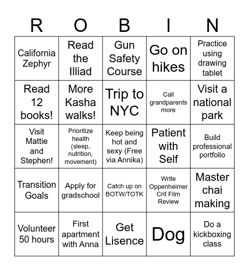 2024 Bingo Card