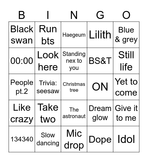 @jeonikkh Bingo Card