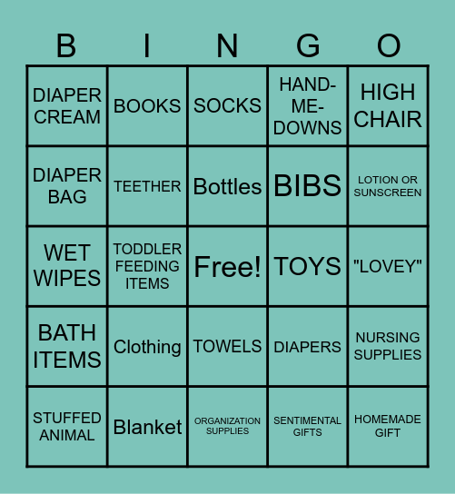 GIFT OPENING BINGO!! Bingo Card