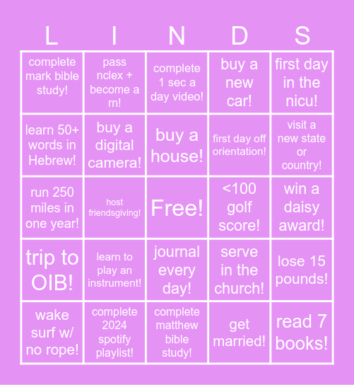 2024! Bingo Card