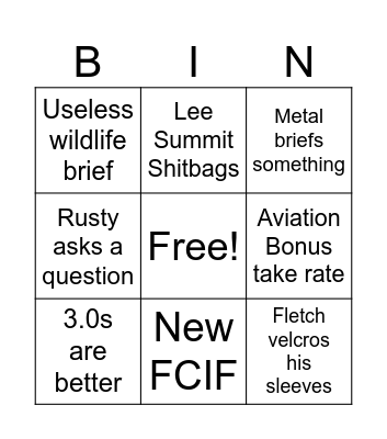 Content Meeting Bingo Card