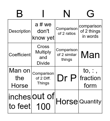 Proportions Bing - o Bingo Card