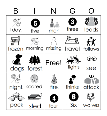 White Fang Bingo Card