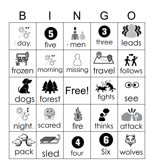 White Fang Bingo Card