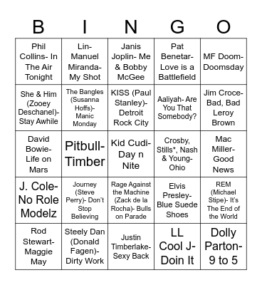 Radio Bingo January Birthday Bingo Card