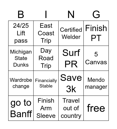 2024 Bingo Card