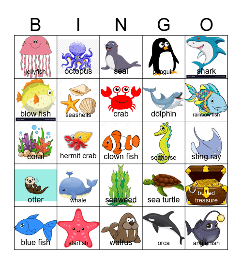 MARINE LIFE BINGO! Bingo Card