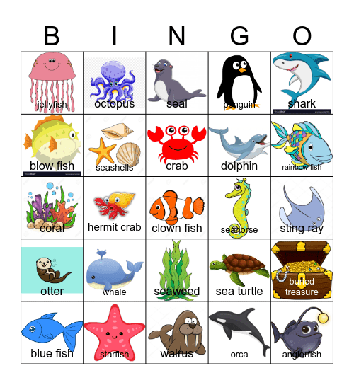 OCEAN BINGO! Bingo Card