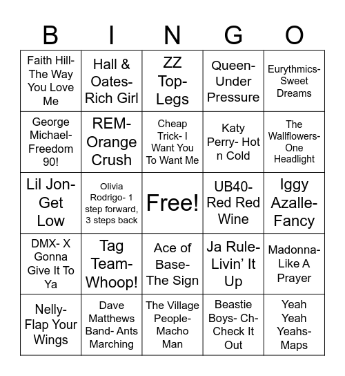 Radio Bingo ABCs Bingo Card