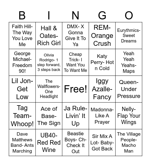 Radio Bingo ABCs Bingo Card