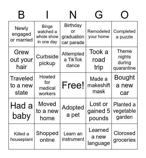 Back to the Office Bingo Card