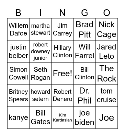Epstein Flight Logs Bingo Card