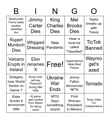 2024 Bingo Card