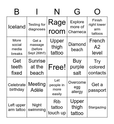 Ro’s 2024 Bingo Card