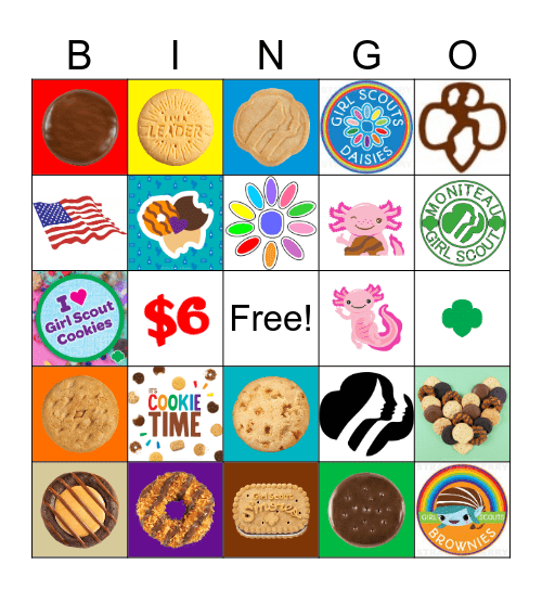 Girl Scout Cookie Bingo Card