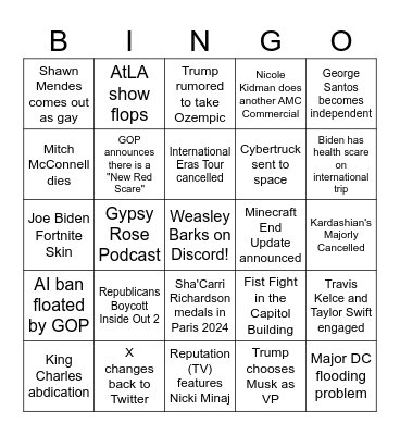 2024 Bingo Card
