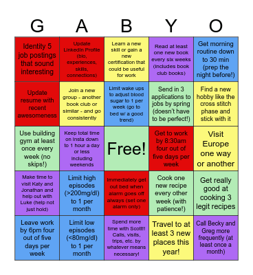 GGG Goes 24 for 24 Bingo Card