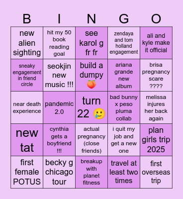 meli’s 2024 bingo card Bingo Card