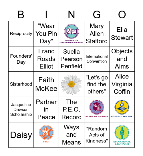 Daisy Bingo 2 Bingo Card