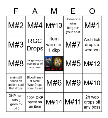 Luclin Fun Night Bingo Card