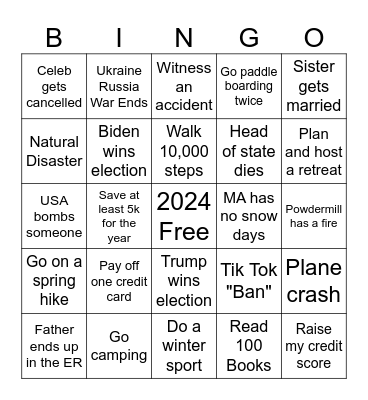 2024 Bingo Card