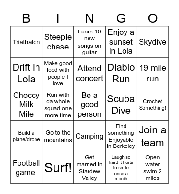 Happy Guy 2024 Bingo Card