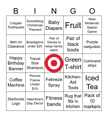 Target BINGO Card