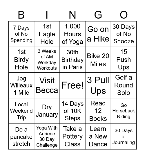 2024 Bingo Card