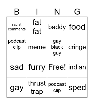 insta Bingo Card