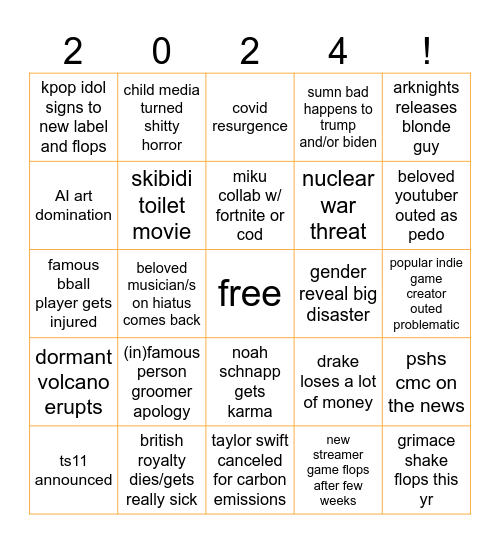 2024 Bingo Card