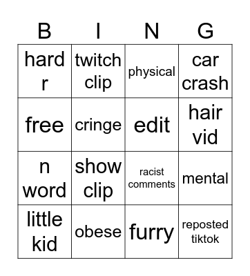 ig reels Bingo Card
