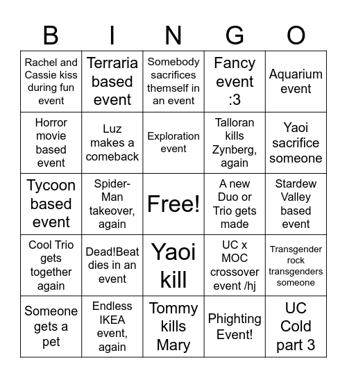 UC 2024 Bingo 2 Bingo Card
