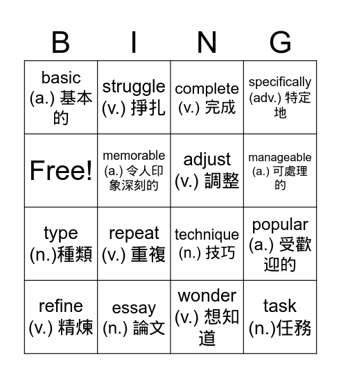 U48 Tomato Bingo Card