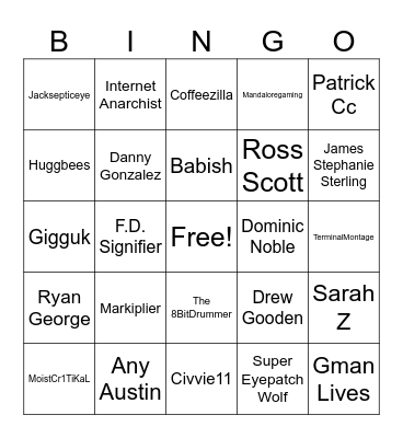 Disgraced Internet Celebrity Bingo Card