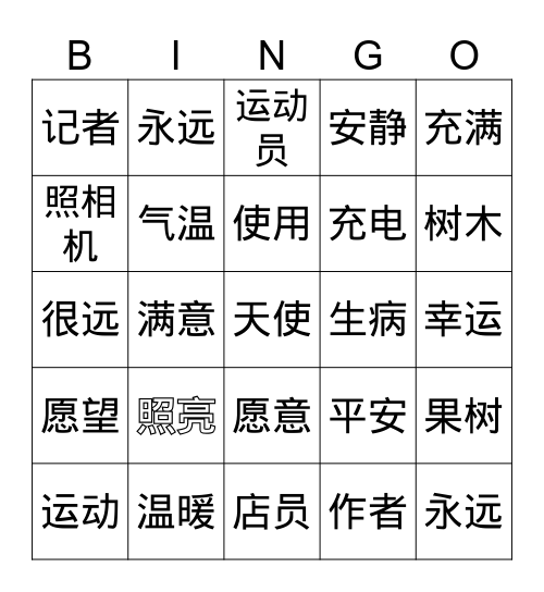 美洲华语  四（2） Bingo Card