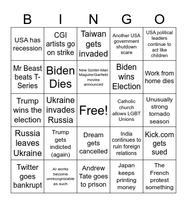 2024 Bingo! Bingo Card