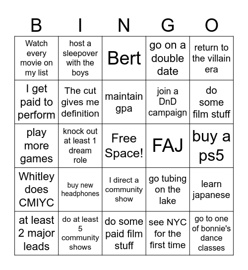 Christian Rippe's 2024 Bingo Card Bingo Card