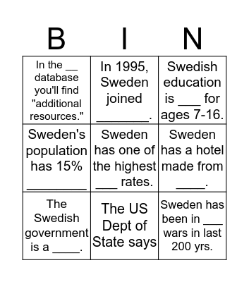Find It Fast Bingo Card