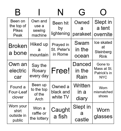 #1 GET TO KNOW YOU BINGO Card