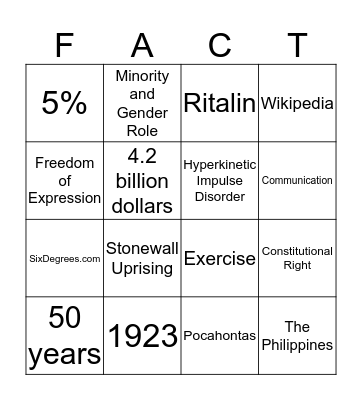 Research Bingo Card