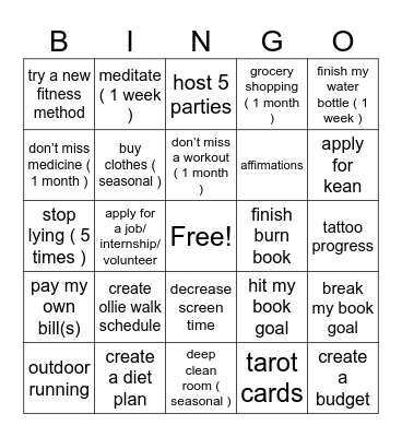 2024 Bingo Card