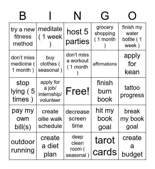 2024 Bingo Card