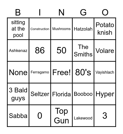 Seth Trivia Bingos Bingo Card